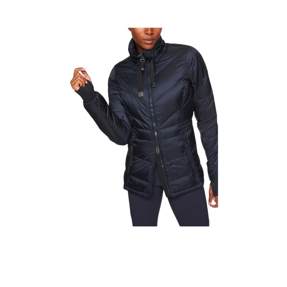 Athleta Banner Peak Down Jacket In Navy Captain